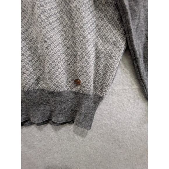 Paul Mark Sweater Mens M Gray Long Sleeve Colorblock Mock Neck Lounge Pullover - Picture 4 of 9